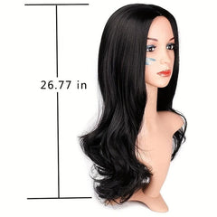 66 Cm Long Curly Wavy Hair Wigs Synthetic Fiber Hair Replacement for Party Wear
