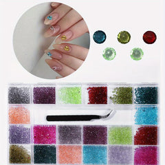 21 Grids 3D Resin Flower Fruit Nail Charms