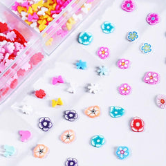21 Grids 3D Resin Flower Fruit Nail Charms