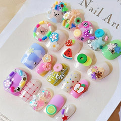 21 Grids 3D Resin Flower Fruit Nail Charms