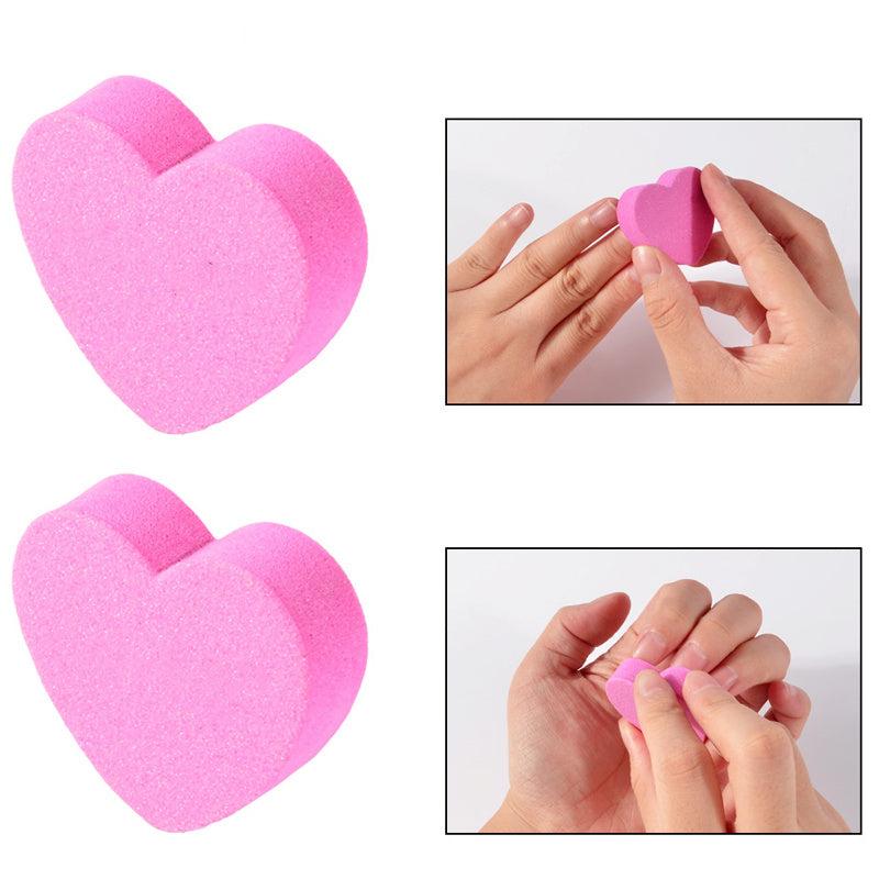 10 Pcs Mini Heart Shape Nail File - Two-sided Nail Art Tools
