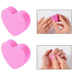 10 Pcs Mini Heart Shape Nail File - Two-sided Nail Art Tools