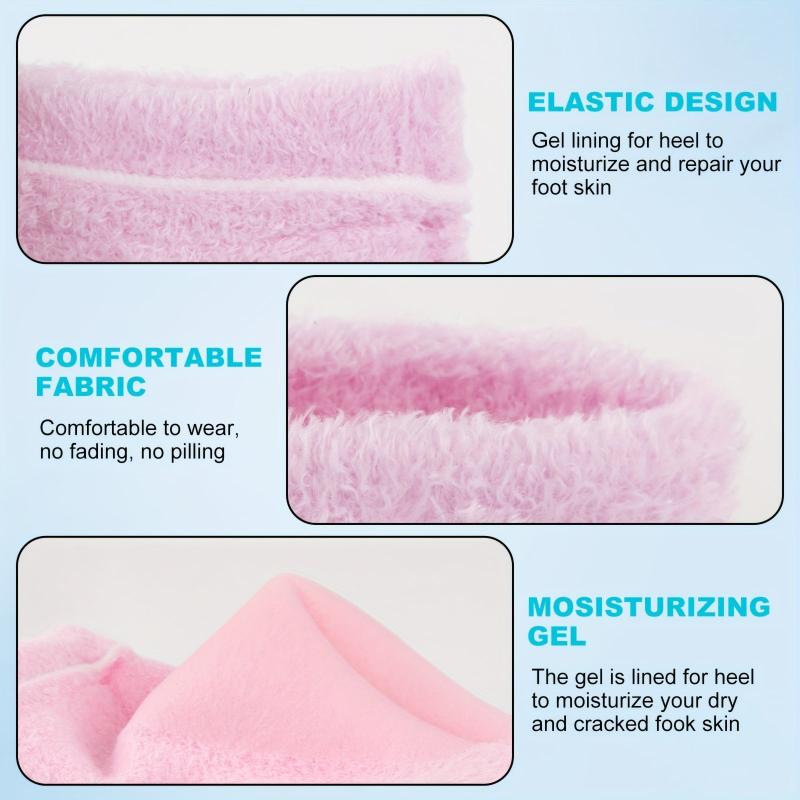 4pcs Moisturizing Fuzzy Sleep Socks with Essential Oil to Soften Dry Heels