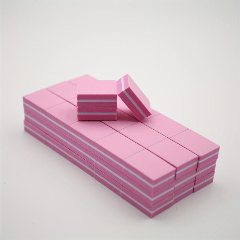 3pcs Mini Small Sponge File Blocks Pink Purple Nail Polishing Rubbing Strip