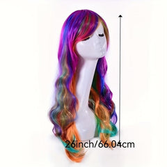Long Curly Halloween Wig for Cosplay Prom Anime Fans Synthetic Material