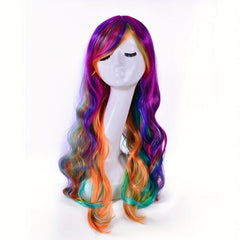 Long Curly Halloween Wig for Cosplay Prom Anime Fans Synthetic Material