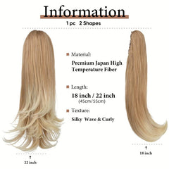 Long Curly Claw Ponytail Synthetic Hair Extensions Easy To Wear