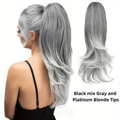 Long Curly Claw Ponytail Synthetic Hair Extensions Easy To Wear