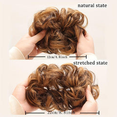 Messy Hair Bun Hair Scrunchies Extension Curly Wavy Chignon For Women