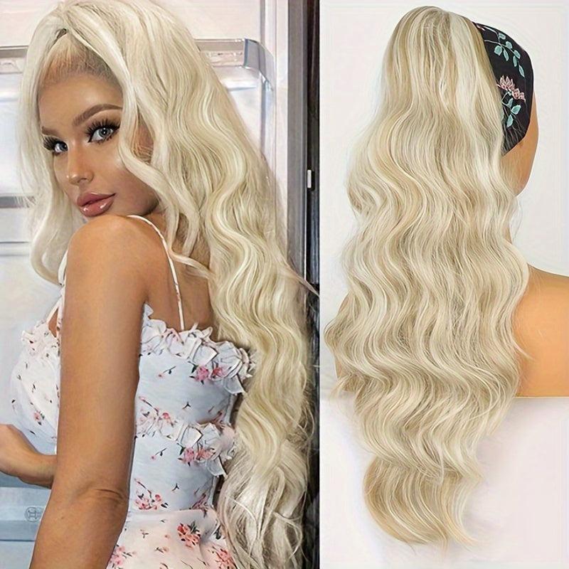 Long Wavy Ponytail Extensions 60 96 Cm Drawstring Hair Extensions