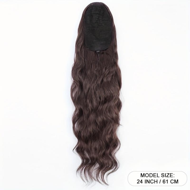 Long Wavy Ponytail Extensions 60 96 Cm Drawstring Hair Extensions