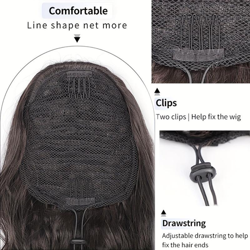 Long Wavy Ponytail Extensions 60 96 Cm Drawstring Hair Extensions