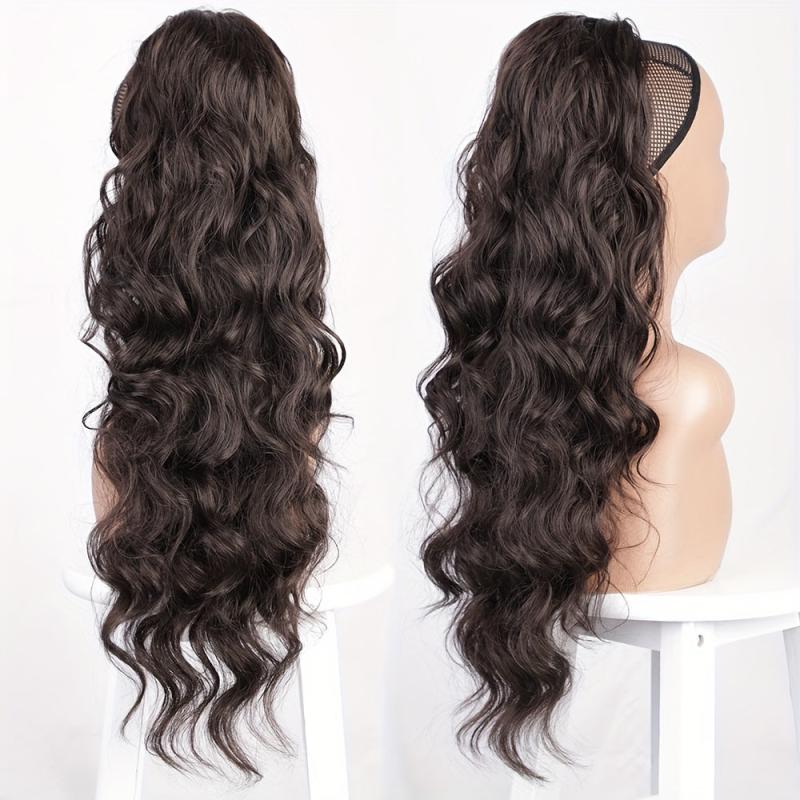 Long Wavy Ponytail Extensions 60 96 Cm Drawstring Hair Extensions