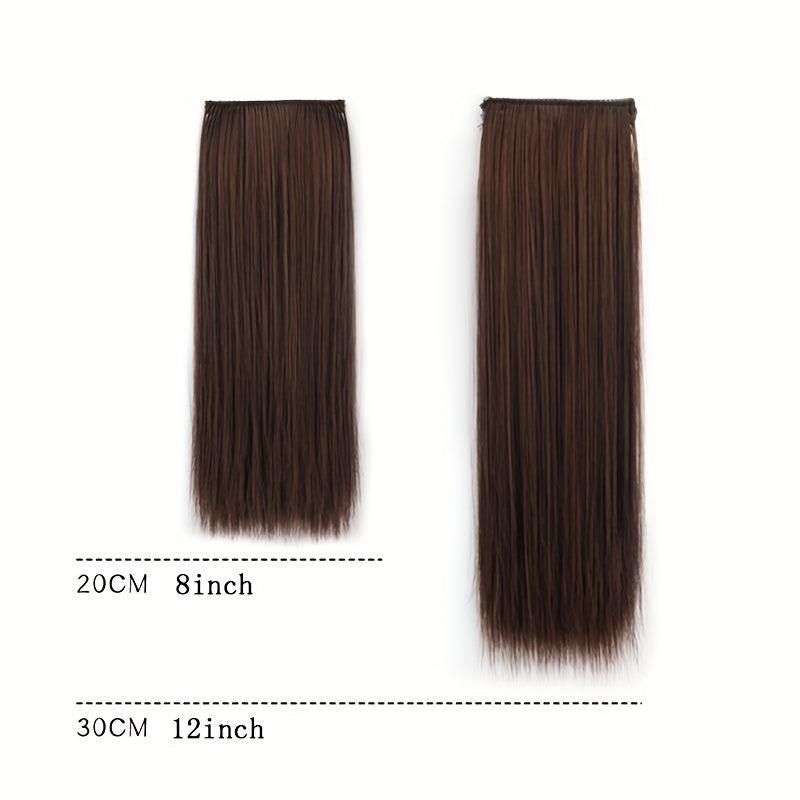 Invisible Clip-In Synthetic Hair Extensions for Added Volume and Length