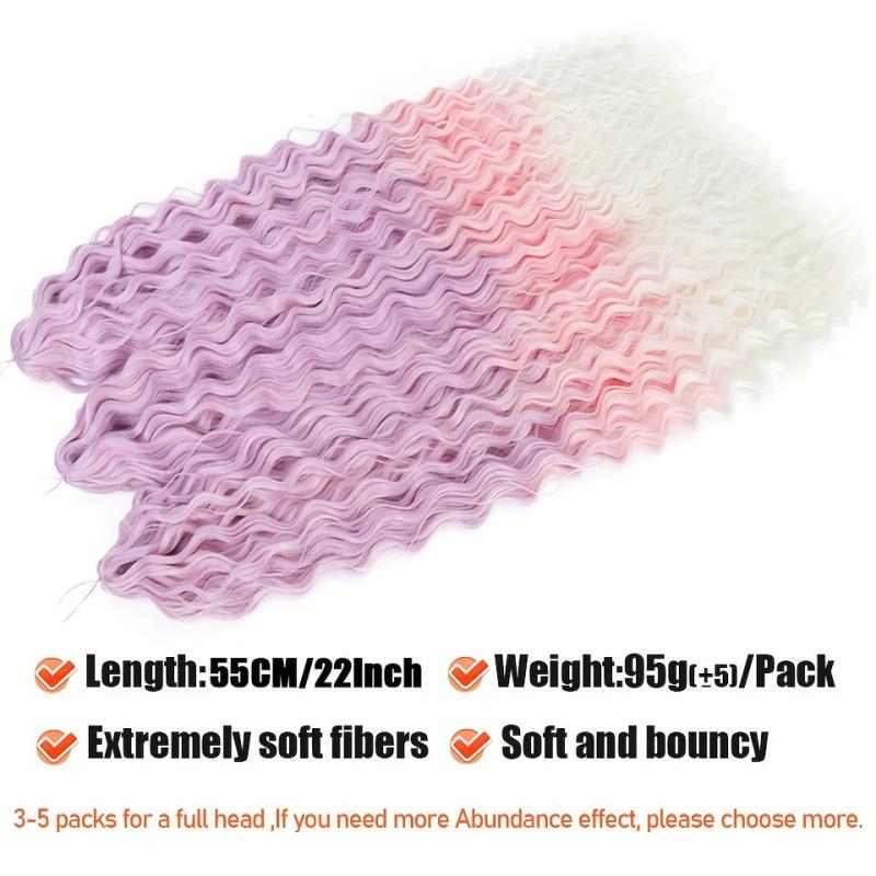 55 88 Cm Deep Wave Twist Crochet Hair Extensions Synthetic Crochet Braids