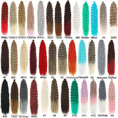 55 88 Cm Deep Wave Twist Crochet Hair Extensions Synthetic Crochet Braids