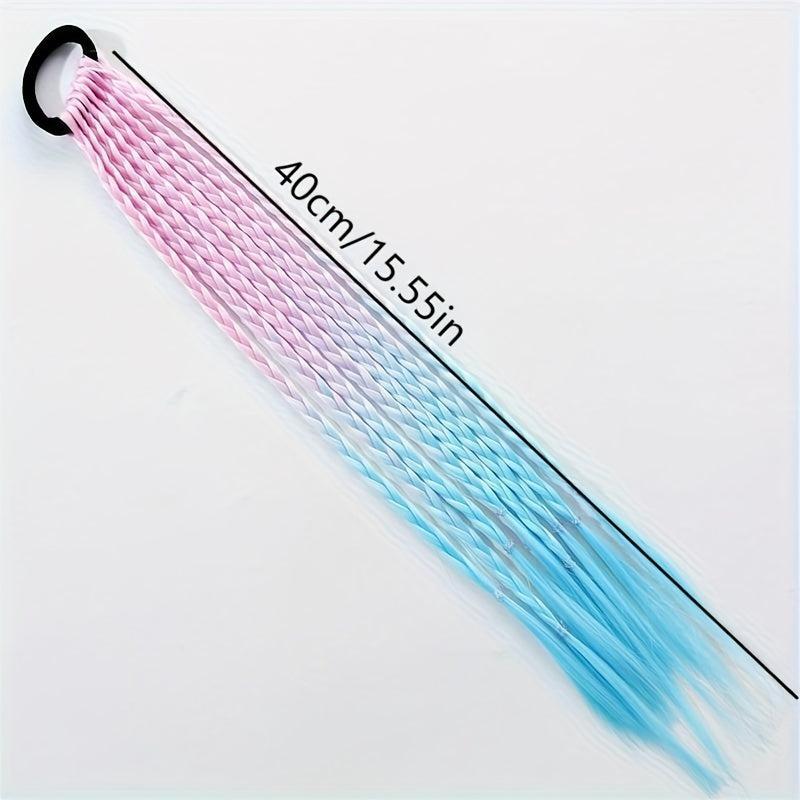 Colorful Hairpins Princess Gradient Long Curly Hair Wig Girl
