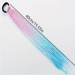 Colorful Hairpins Princess Gradient Long Curly Hair Wig Girl