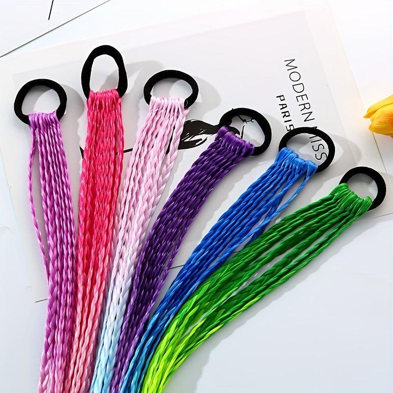 Colorful Hairpins Princess Gradient Long Curly Hair Wig Girl