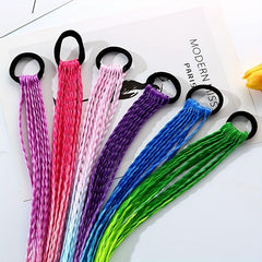 Colorful Hairpins Princess Gradient Long Curly Hair Wig Girl