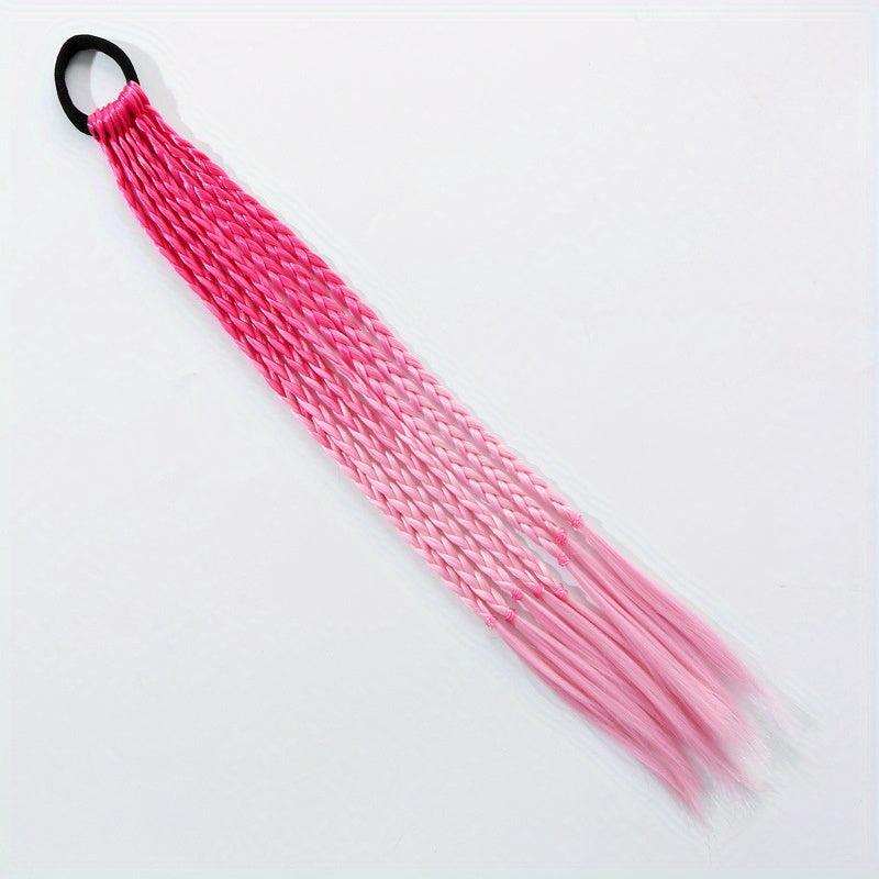 Colorful Hairpins Princess Gradient Long Curly Hair Wig Girl