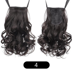 Short Curly Ponytail Hairpiece Heat Resistant Synthetic Drawstring