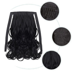 Short Curly Ponytail Hairpiece Heat Resistant Synthetic Drawstring