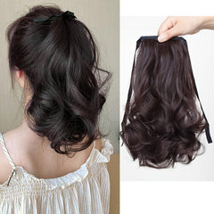 Short Curly Ponytail Hairpiece Heat Resistant Synthetic Drawstring
