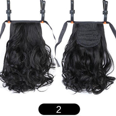 Short Curly Ponytail Hairpiece Heat Resistant Synthetic Drawstring