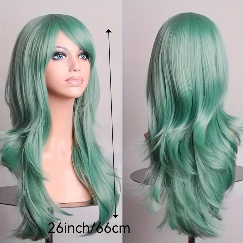 Pink Wavy Wig Curly Witch Heat Resistant Synthetic Halloween Cosplay Wig