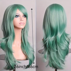 Pink Wavy Wig Curly Witch Heat Resistant Synthetic Halloween Cosplay Wig