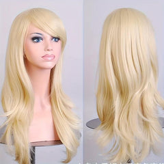 Pink Wavy Wig Curly Witch Heat Resistant Synthetic Halloween Cosplay Wig