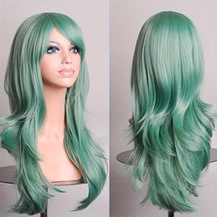 Pink Wavy Wig Curly Witch Heat Resistant Synthetic Halloween Cosplay Wig