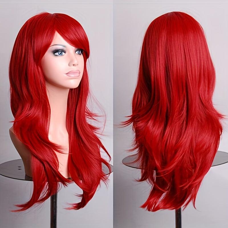 Pink Wavy Wig Curly Witch Heat Resistant Synthetic Halloween Cosplay Wig