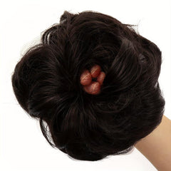 100% Human Hair Messy Bun Curly Hair Extensions Scrunchie Tousled Updo