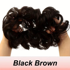 100% Human Hair Messy Bun Curly Hair Extensions Scrunchie Tousled Updo