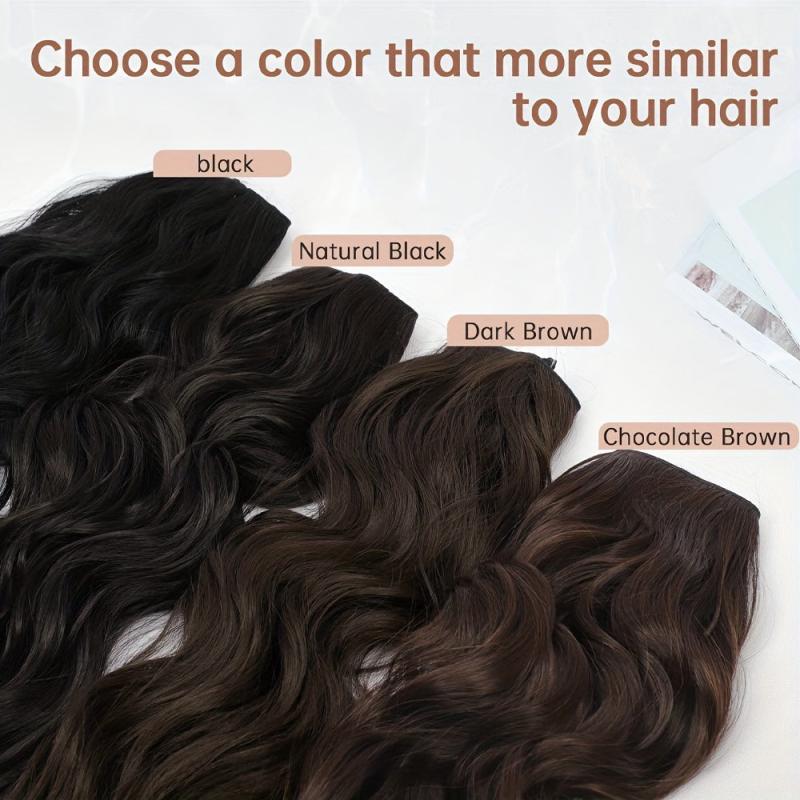 Long Curly Wavy Hair Extensions w/ Transparent Headband