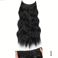 Long Curly Wavy Hair Extensions w/ Transparent Headband