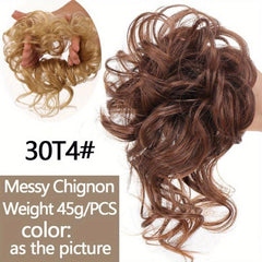 Messy Curly Hair Bun Chignon Donut Scrunchie Elastic Hair Band