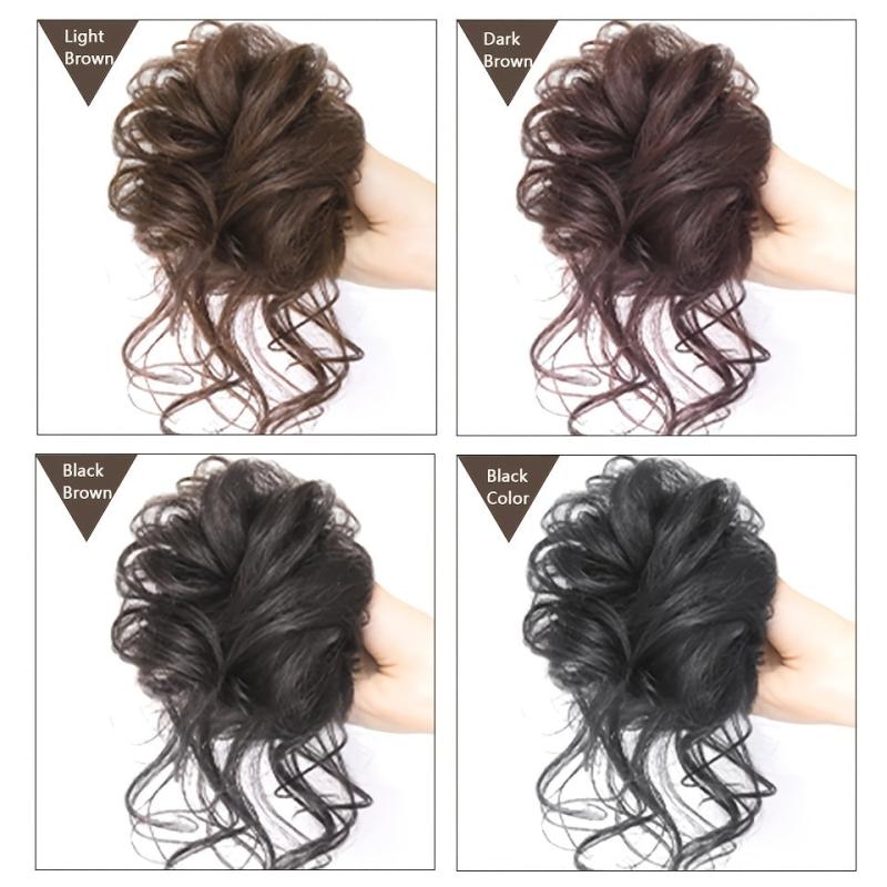 Messy Curly Hair Bun Chignon Donut Scrunchie Elastic Hair Band