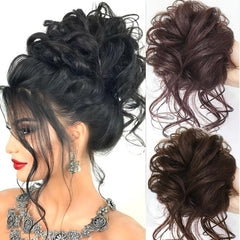 Messy Curly Hair Bun Chignon Donut Scrunchie Elastic Hair Band