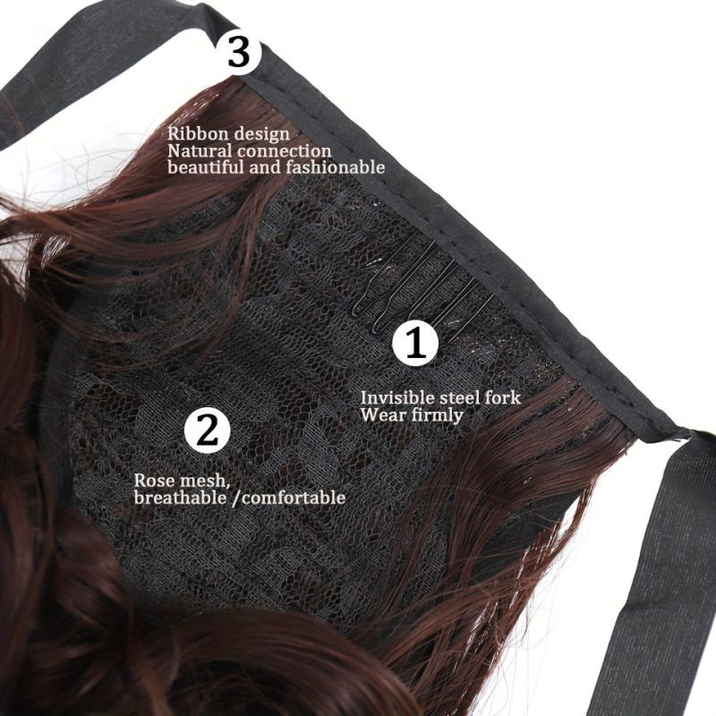 Long Wavy Ponytail Extension Clip In Hairpiece Natural Looking Hair Extension