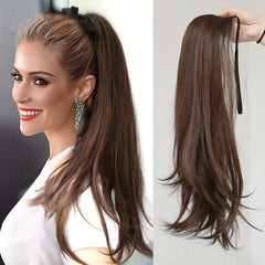 Long Wavy Ponytail Extension Clip In Hairpiece Natural Looking Hair Extension