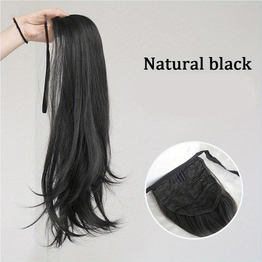 Long Wavy Ponytail Extension Clip In Hairpiece Natural Looking Hair Extension