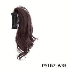 Synthetic Claw Ponytails Wig Half Pony Tail Hair Extensions Natural Brown Curly
