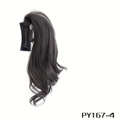 Synthetic Claw Ponytails Wig Half Pony Tail Hair Extensions Natural Brown Curly
