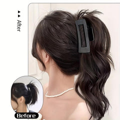 Synthetic Claw Ponytails Wig Half Pony Tail Hair Extensions Natural Brown Curly