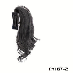 Synthetic Claw Ponytails Wig Half Pony Tail Hair Extensions Natural Brown Curly