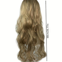 Golden Long Wavy Wig Synthetic Wig Heat Resistant For Women