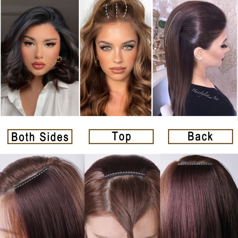 Invisible Straight Hair Pieces Clip In Increase Hair Volume Hair Extensions